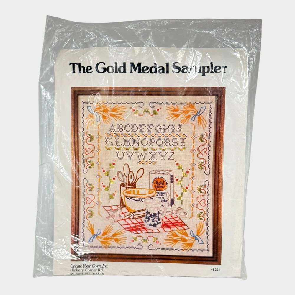 Create Your Own Cross Stitch Kit Unisex OS Tan New Gold Medal Sampler 48221